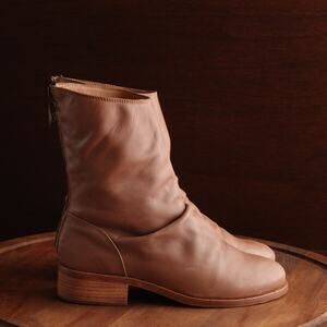 Beek Boots Women SZ 9 Brown Ostrich Slouch Leather Coastal Cowgirl Festival Boho